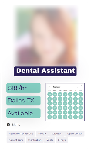 Temp Dental assistant in Dallas for $19 an hour